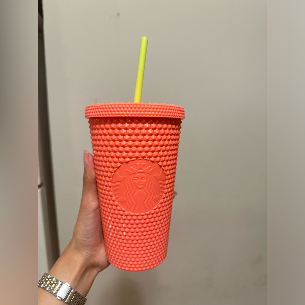 Starbucks neon pink cup